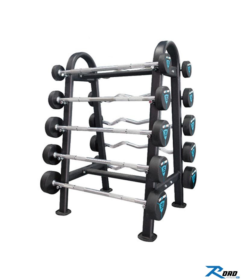 Soporte barra pesas individual para rack. Soporte vertical.
